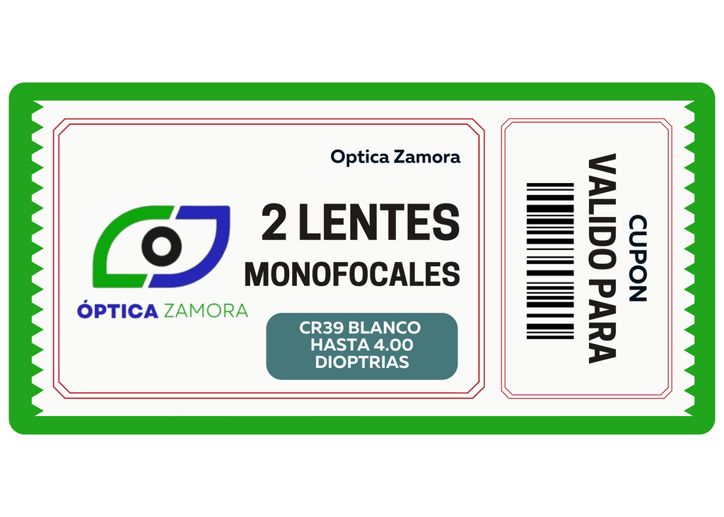 Tarjeta de Regalo: 2 lentes Monofocales